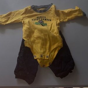 Carter’s 3 month set Daddys little camper, yellow and blue